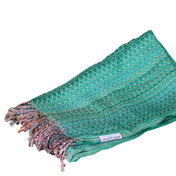 Salt Rag Beach Towel - "Green Hippie Rag" [Sand Free Turkish Beach Towel] - Picture 2 of 3